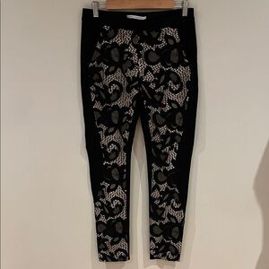 Diane von Furstenberg Black Lace Panel pants